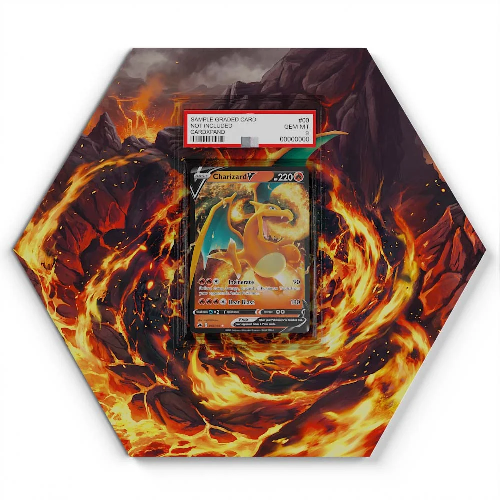018/159 Charizard V Pokémon Card Artwork Hexagon Display