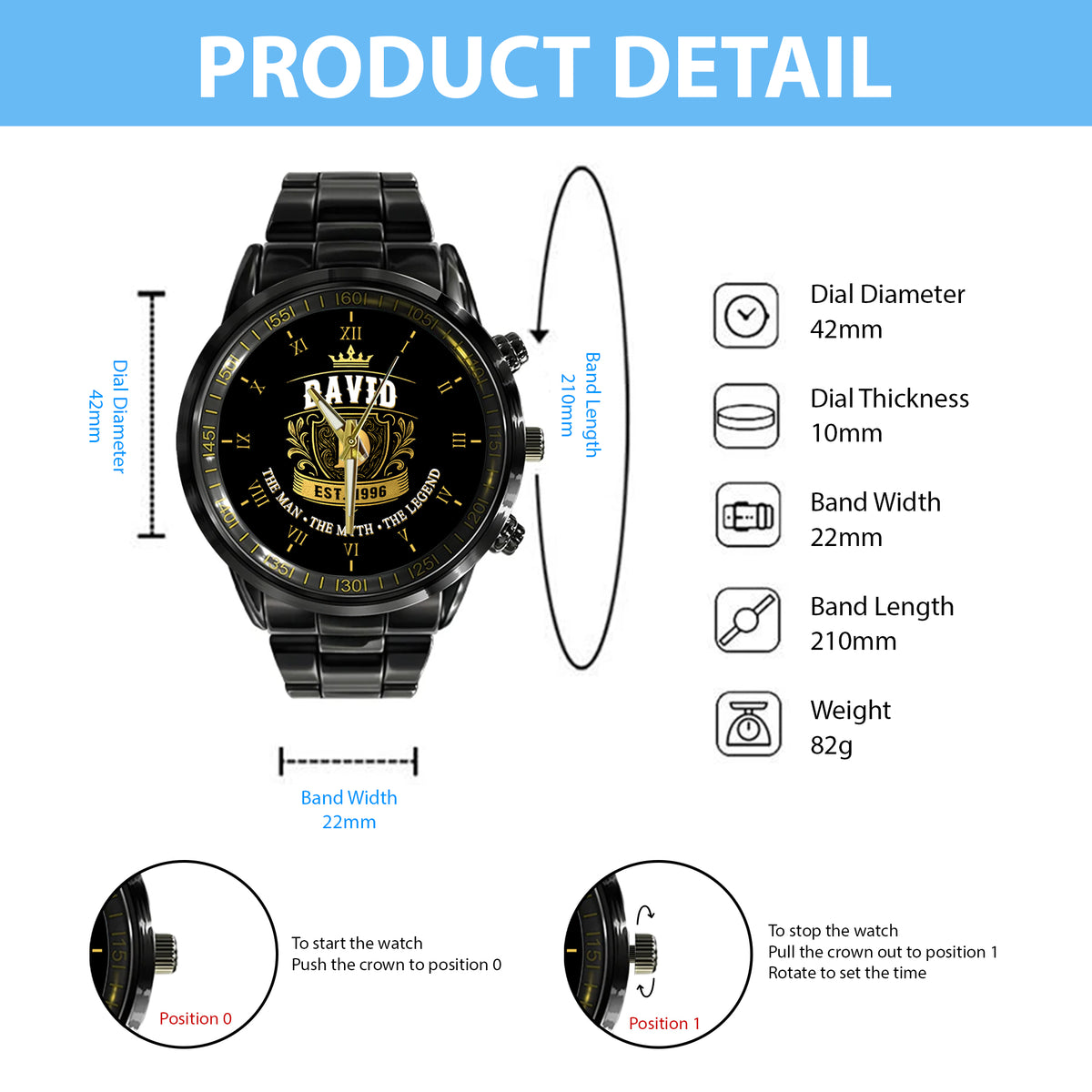 Father's Day Gift For Dad The Man The Myth The Legend Limited Edition Watch