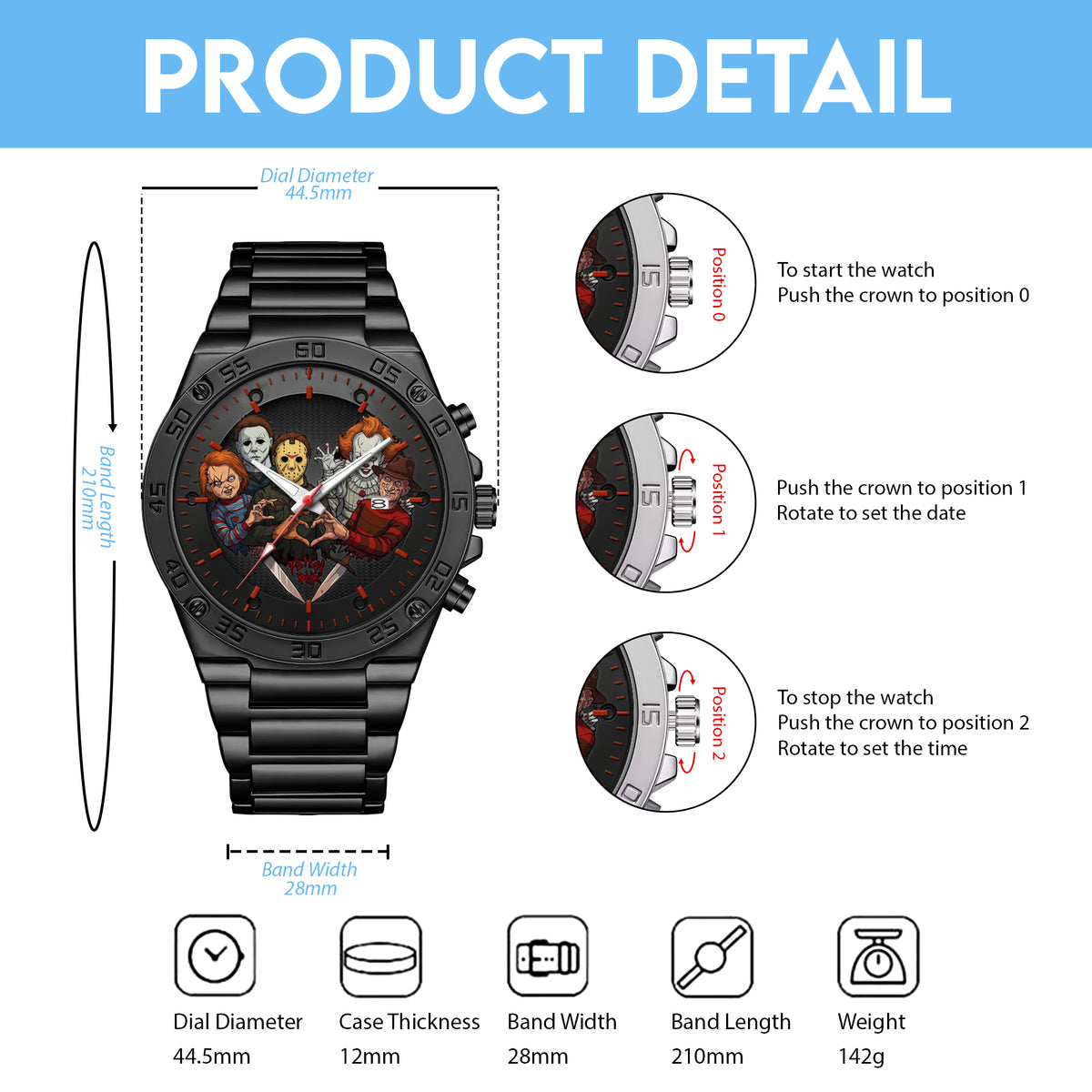 Halloween Horror Personalized Quartz Watch