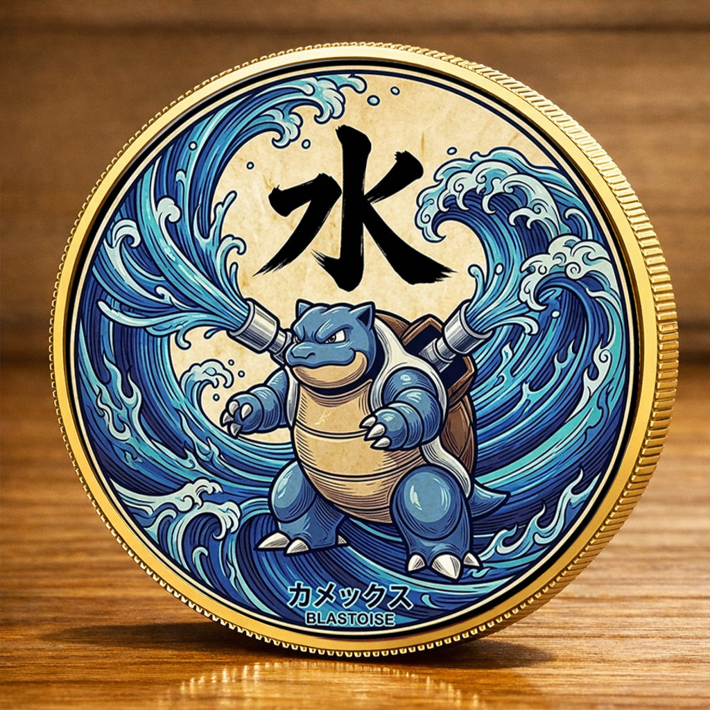 PKM Blastoise Kanji Commemorative Coin – Limited Edition Collector’s Coin