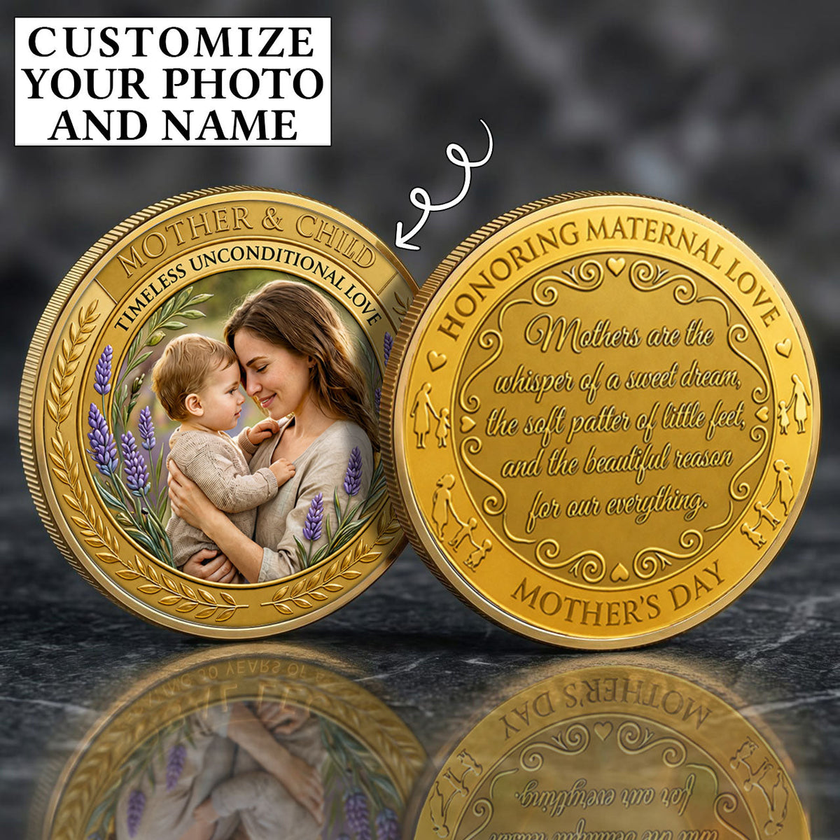 Mother's Day Mother & Child Printed Commemorative Coin