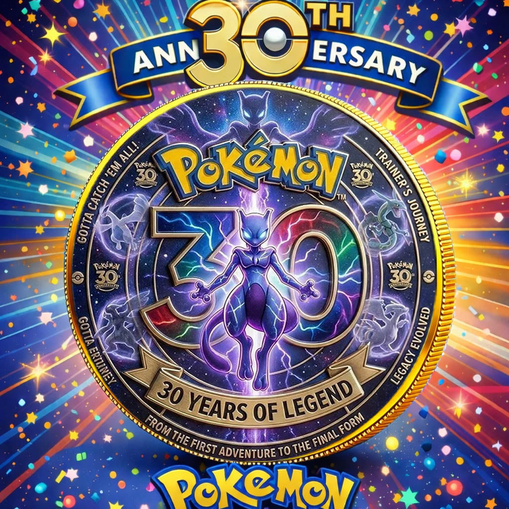 Poke 30th Anniversary Beyond All Evolution Printed Commemorative Coin