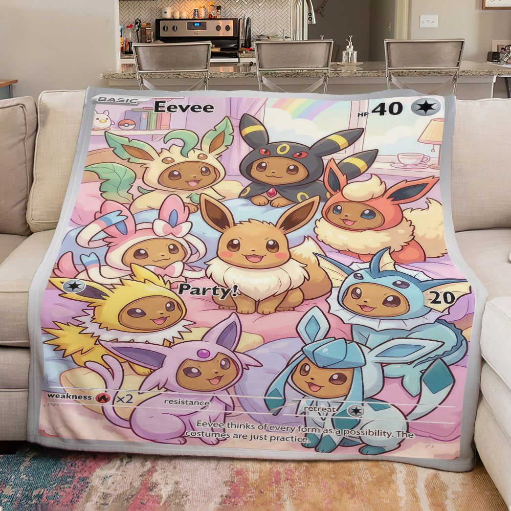 PKM Eevee Evolution Custom Fleece Blanket
