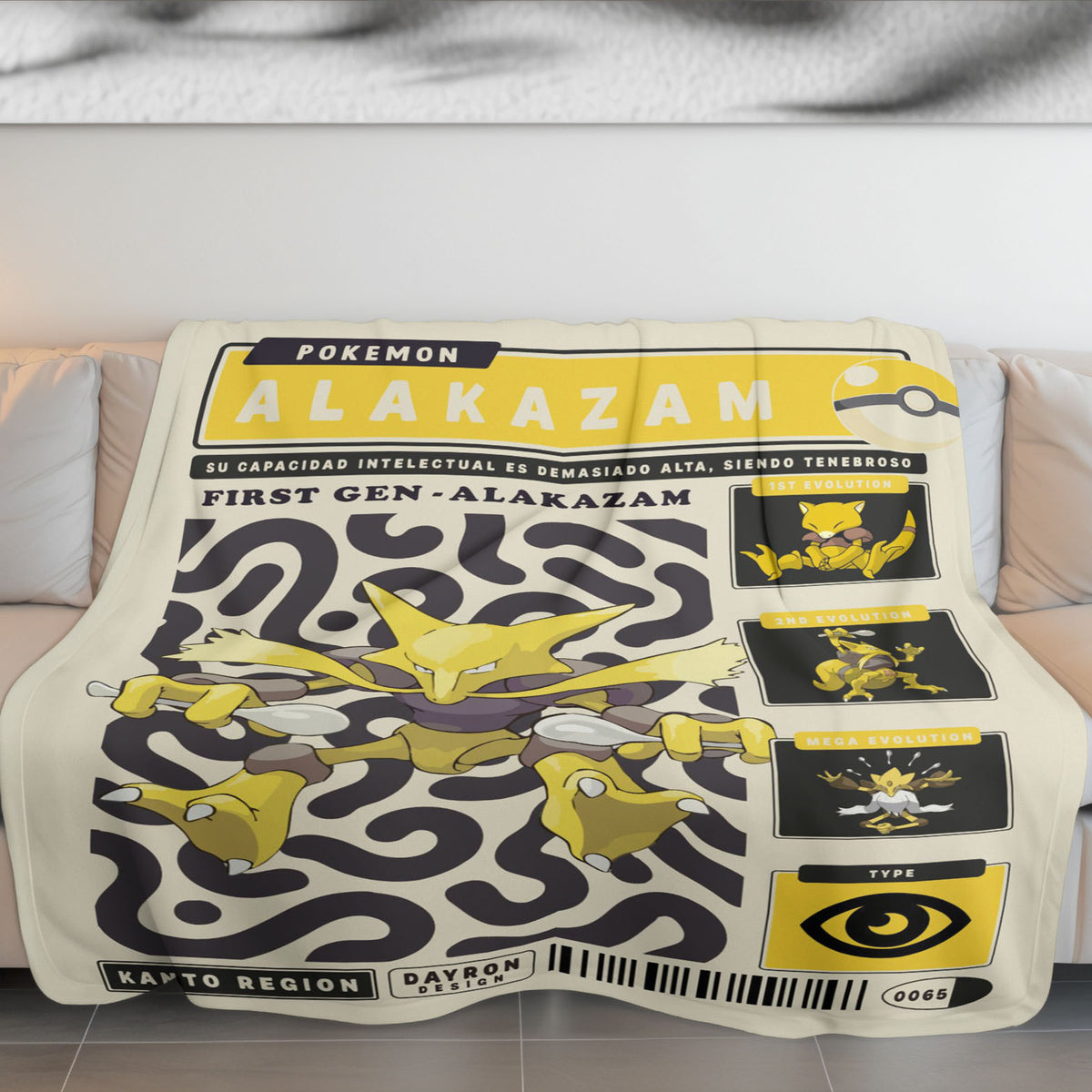 Anime PKM Alakazam Blanket Holiday Gift