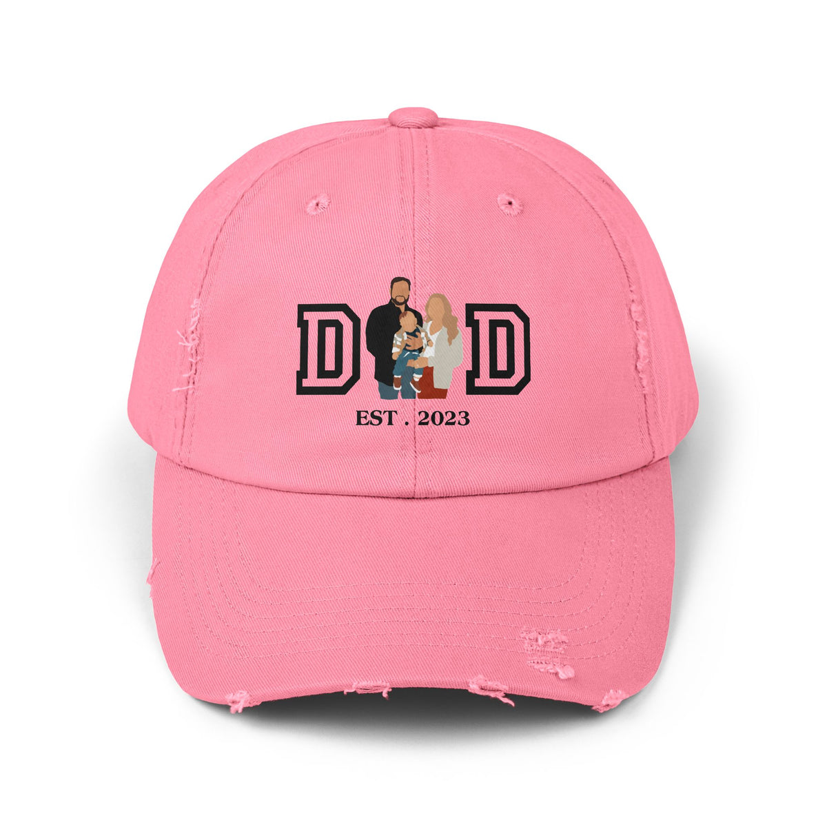 Custom DAD EST Unisex Distressed Cap