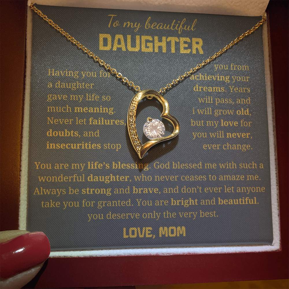 To My Beautiful Daughter Forever Love Necklace
