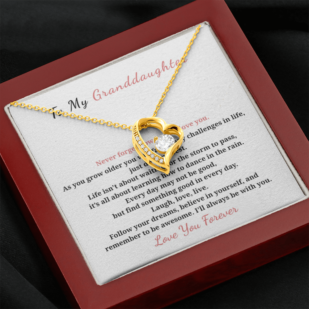 To My Granddaughter Forever Love Necklace