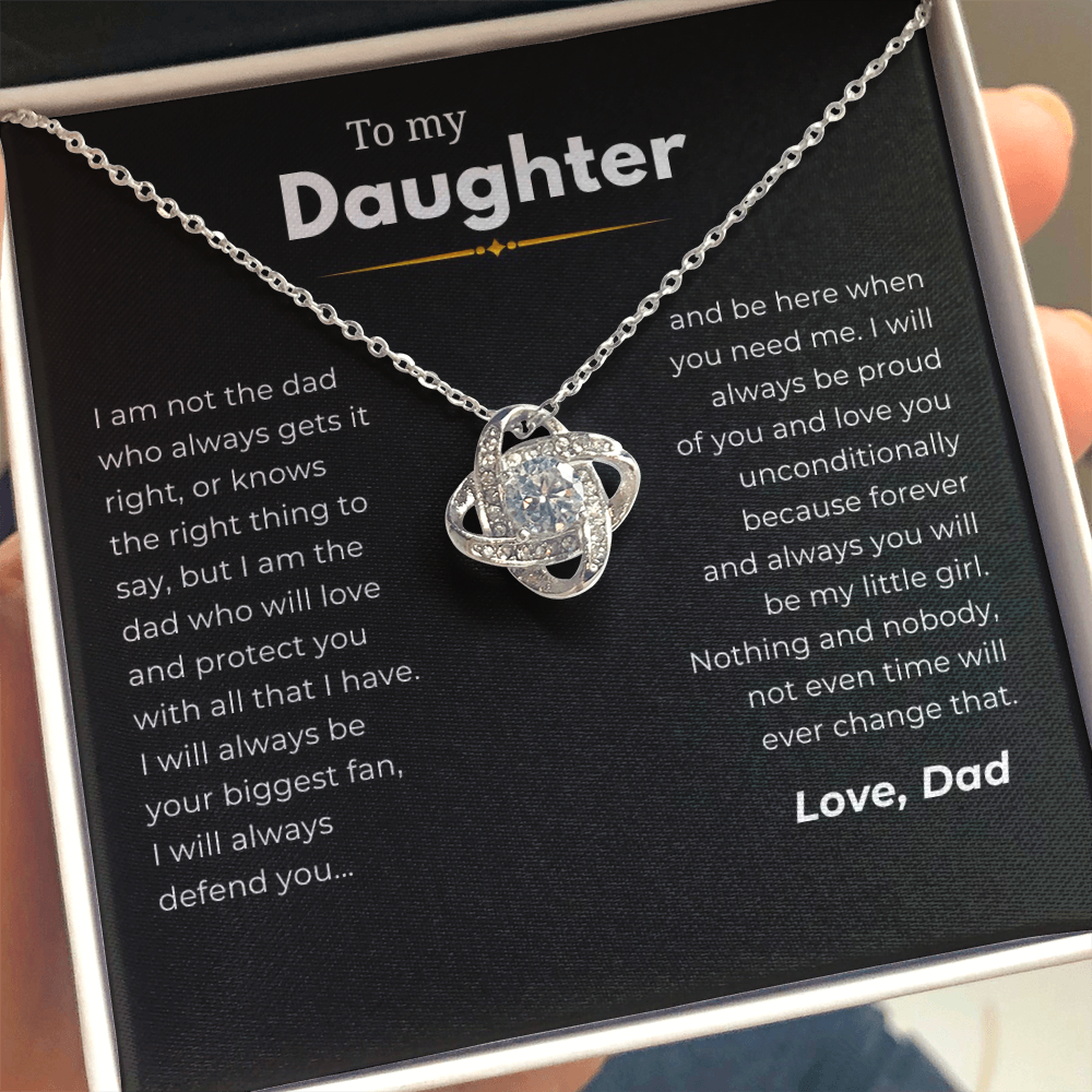 To My Daughter Interlocking Hearts Necklace