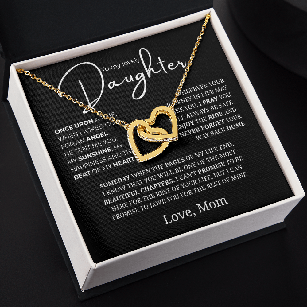 To My Lovely Daughter Interlocking Hearts Necklace