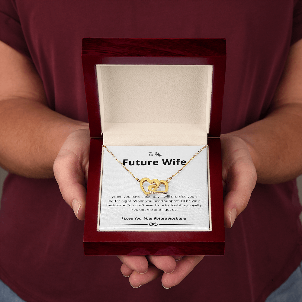To My Future Wife Interlocking Hearts Necklace