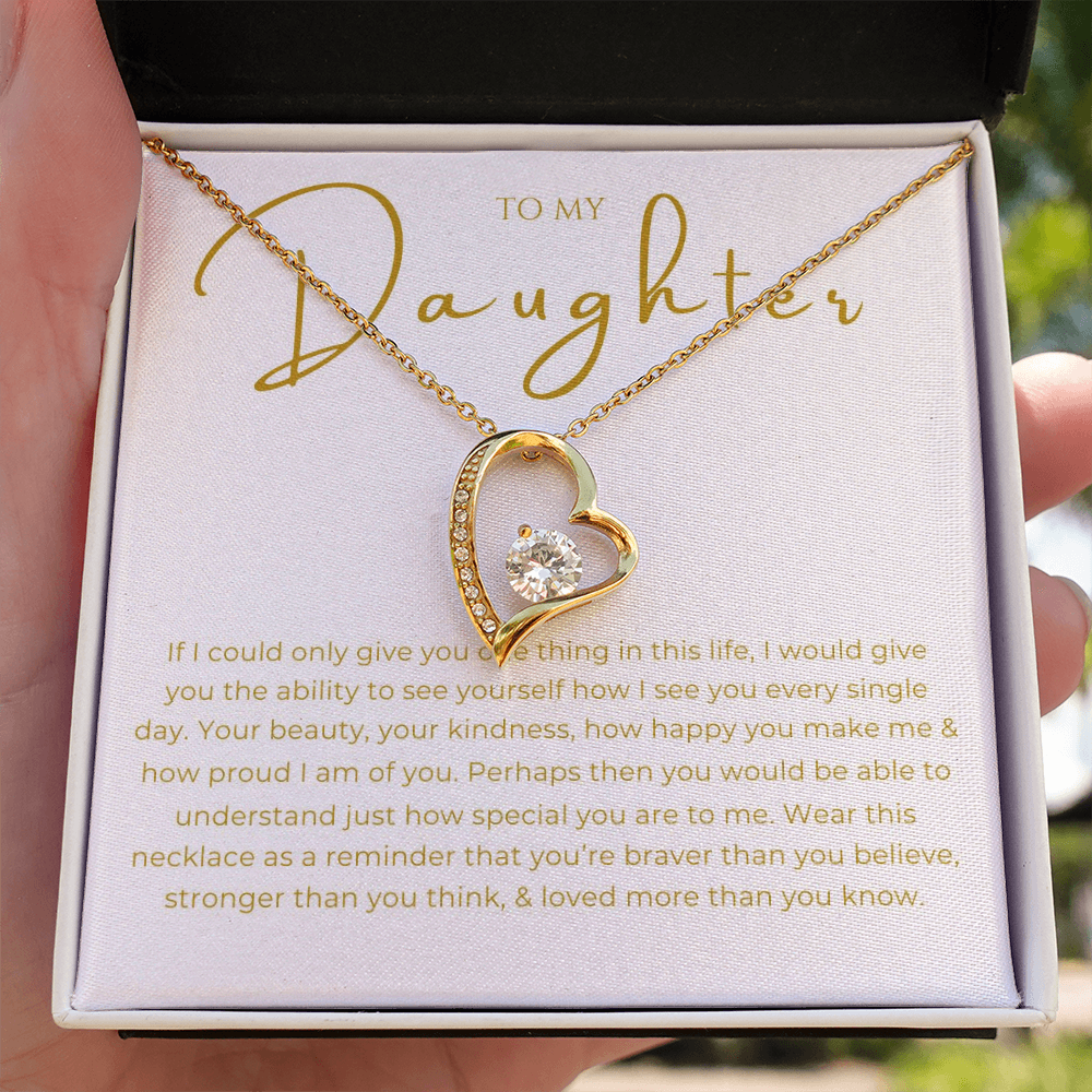 To My Daughter Interlocking Hearts Necklace