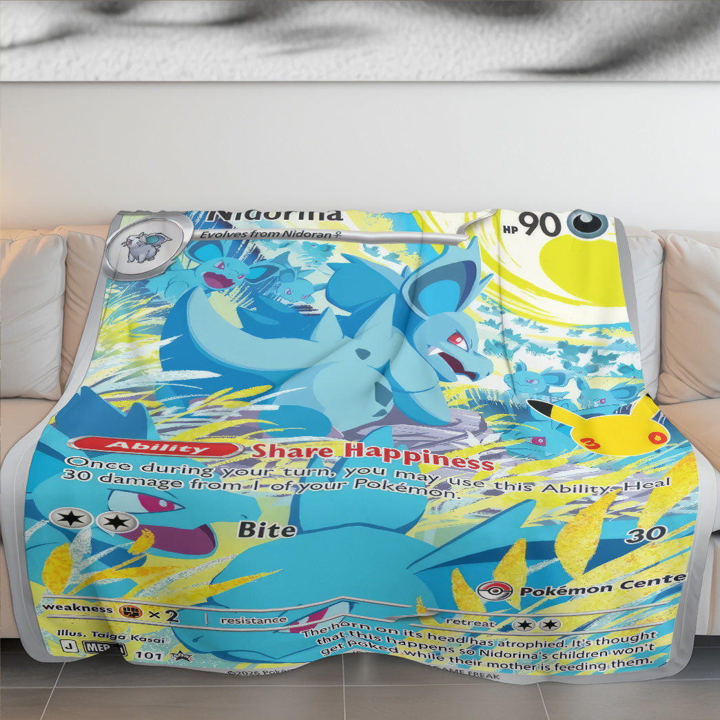 PKM Nidoria Custom Fleece Printed Blanket