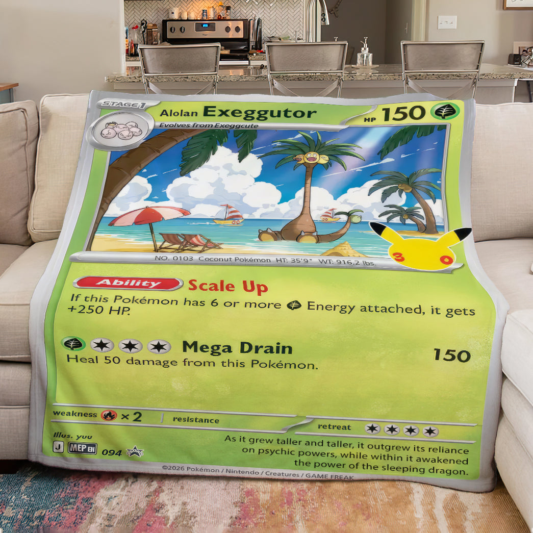 PKM Exeggutor Custom Fleece Printed Blanket