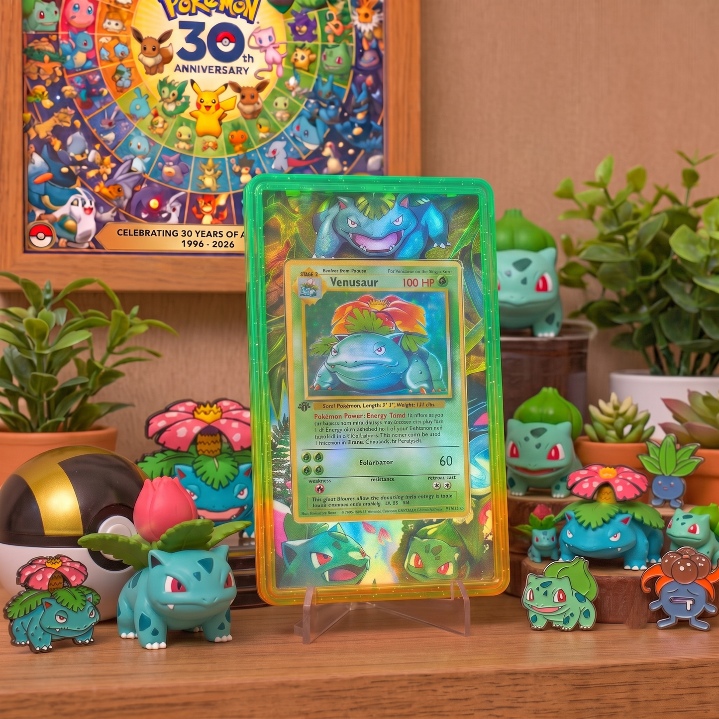 Custom Glitter Card Holder for PKM TCG, Charizard Orange Acrylic Trading Card Display Case, TCG Collector Gift