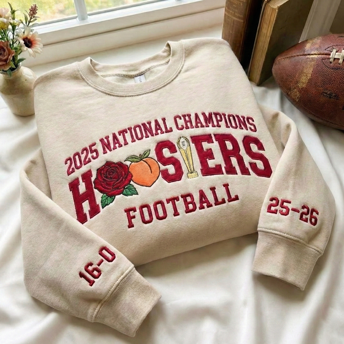 Embroidered Hoosiers Champs 25/26 Quarter-Zip Sweatshirt, Hoodie Sweatshirt T-Shirt
