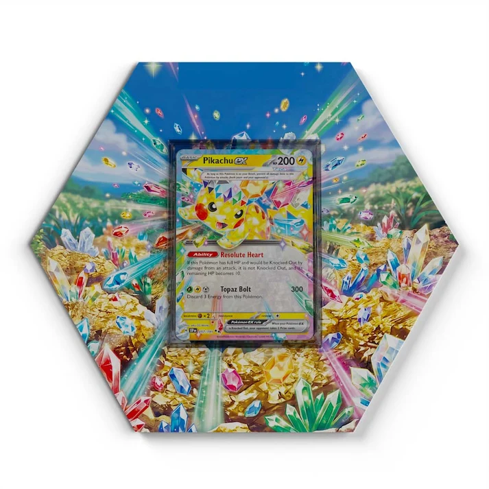057 Pikachu EX Pokémon Card Artwork Hexagon Display