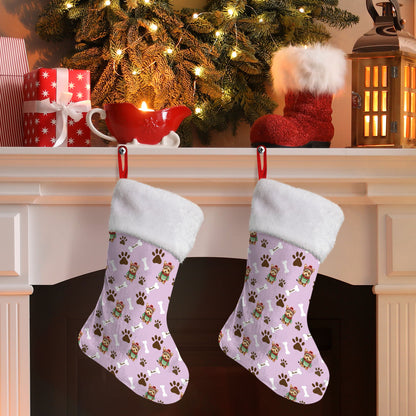Personalized Pup In Ugly Sweater Stockings