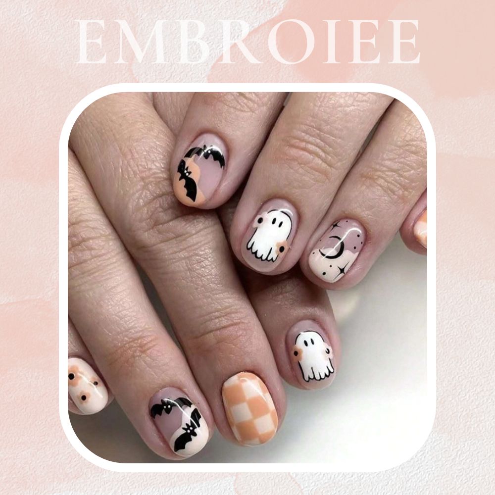 Creative Halloween Hand-painted Press On Nails