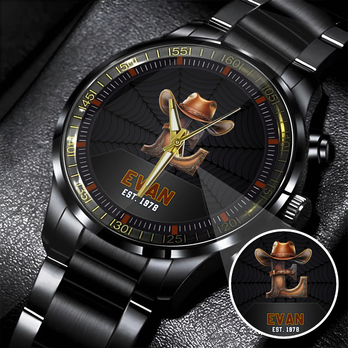 Personalized Western Letter Name Quartz Watch Father's Day Gift For Him