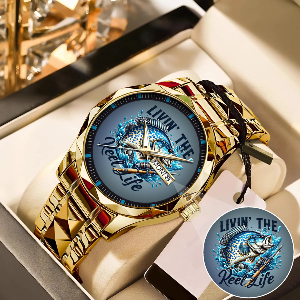 Fishing Personalized Living The Reel Live Quartz Watch Father's Day Gift For Him