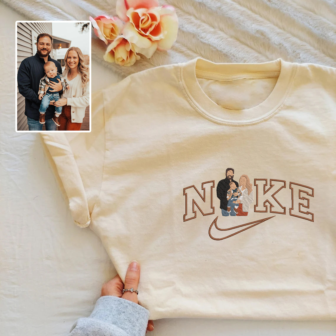 Personalized Embroidered Family Hoodie Sweatshirt T-Shirt