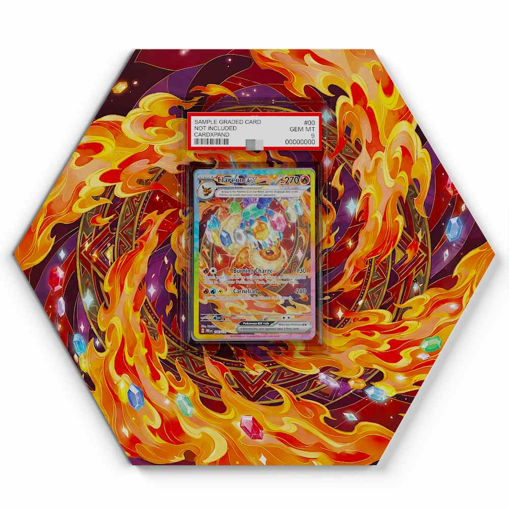 146/131 Flareon EX Pokémon Card Artwork Hexagon Display