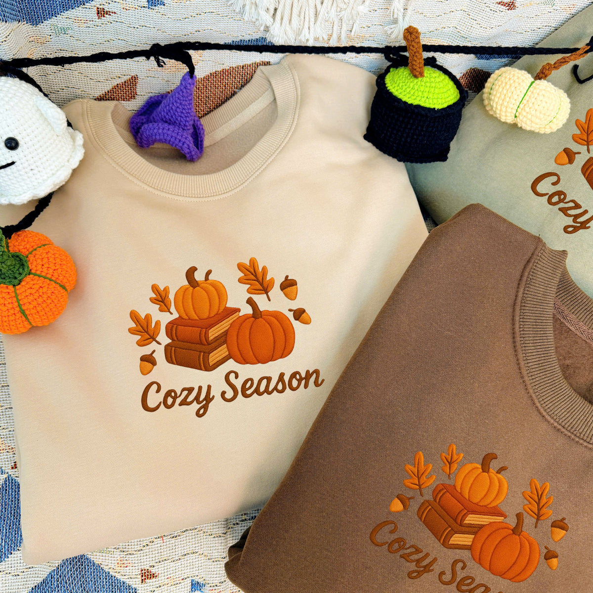 Halloween Personalized Embroidered Cozy Season Hoodie Sweatshirt T-Shirt
