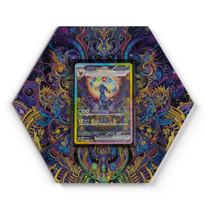 161131 Umbreon EX Pokémon Card Artwork Hexagon Display