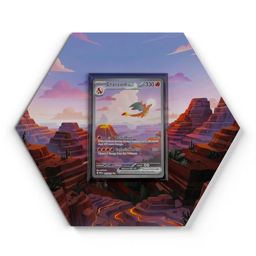 199/165 Charizard EX Pokémon Card Artwork Hexagon Display