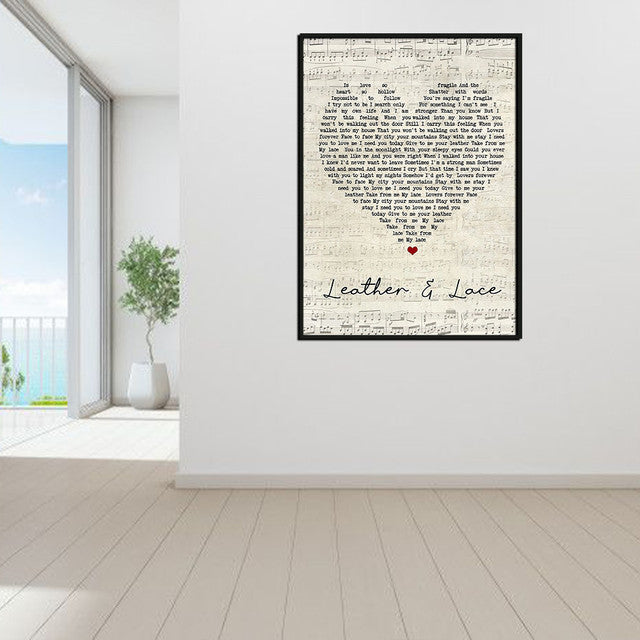 Custom Song Lyric Framed Canvas All Over Print