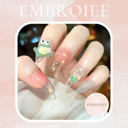 Cute Frog Hand-painted Press On Nails