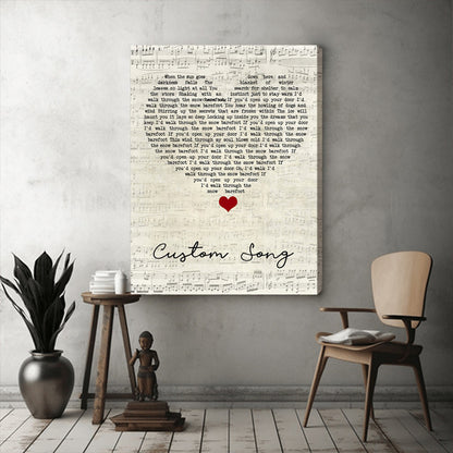 Custom Song Lyric Framed Canvas All Over Print