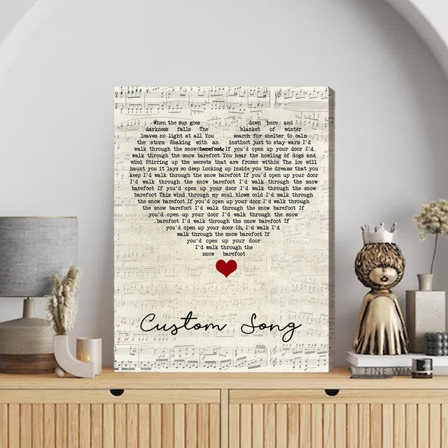 Custom Song Lyric Framed Canvas All Over Print