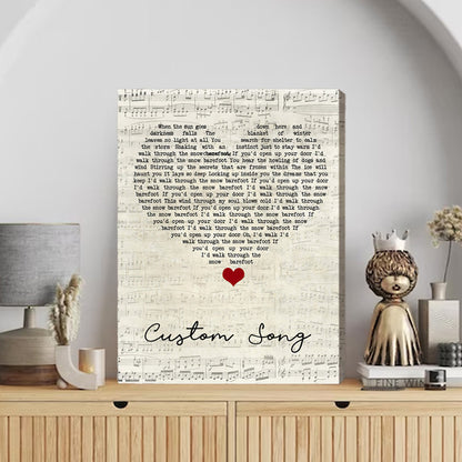 Custom Song Lyric Framed Canvas All Over Print