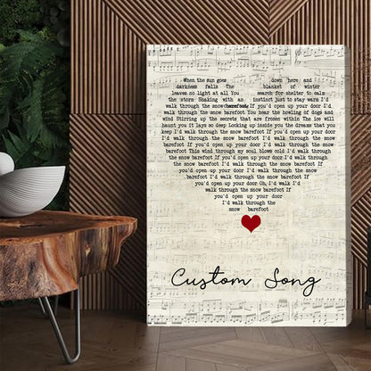 Custom Song Lyric Framed Canvas All Over Print