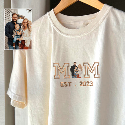 Mother's Day Personalized Embroidered Family Photo Hoodie Sweatshirt T-Shirt