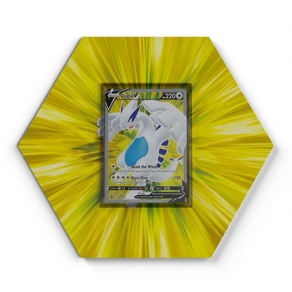 185195 Lugia Pokémon Card Artwork Hexagon Display