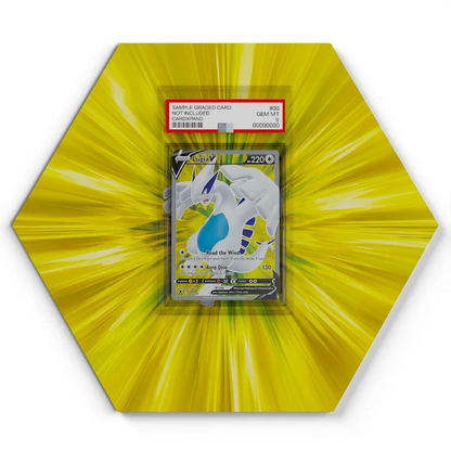 185195 Lugia Pokémon Card Artwork Hexagon Display