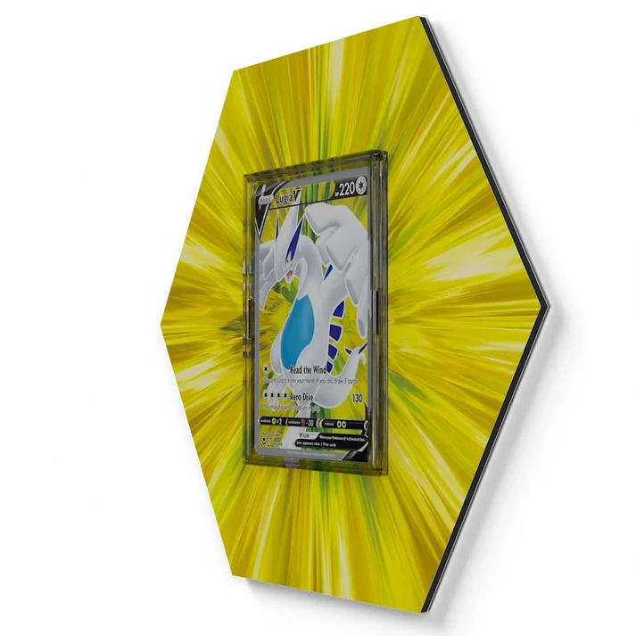 185195 Lugia Pokémon Card Artwork Hexagon Display