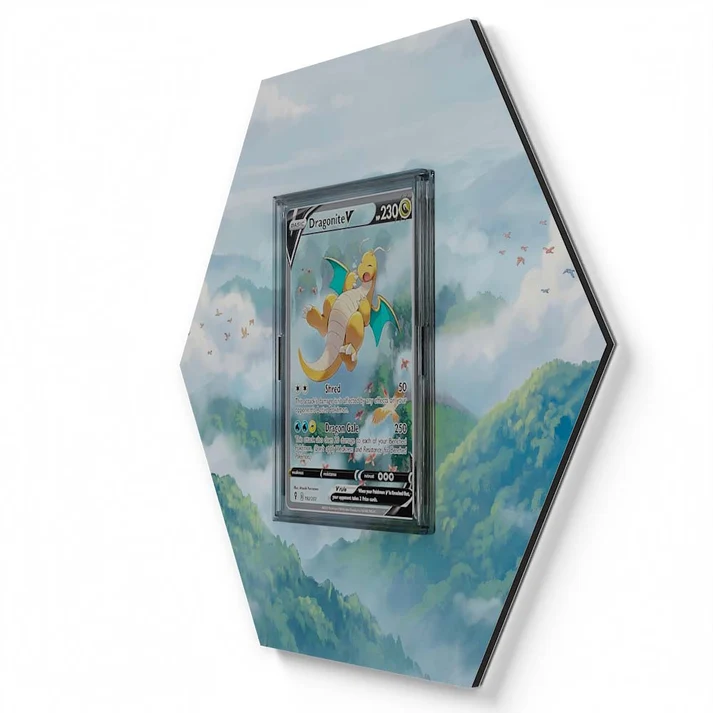 192203 Dragonite V Pokémon Card Artwork Hexagon Display