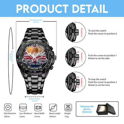 Personalized Family Photo Couple Photo Upload - Custom Stainless Steel Watches - Union Flag Edition