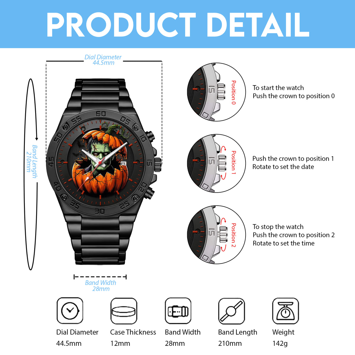 Halloween Horror Movies Personalized Quartz Watch