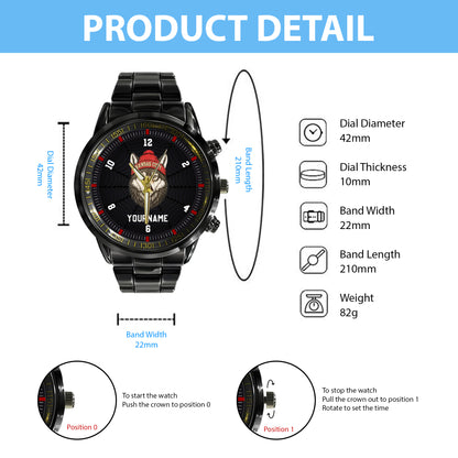 Personalized Retro Mascot Football Custom Name Watch Father's Day Gift For Him