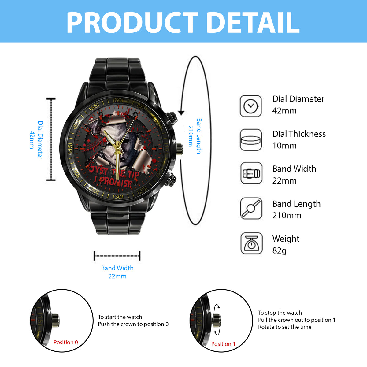 Halloween Horror Movies Just The Tip Personalized Quartz Watch