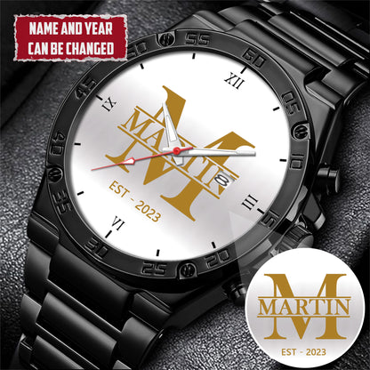 Personalized Name & Year Watch Father's Day Gift For Him