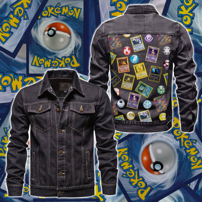 PKM Cards Collector Custom Lightweight Denim Jacket