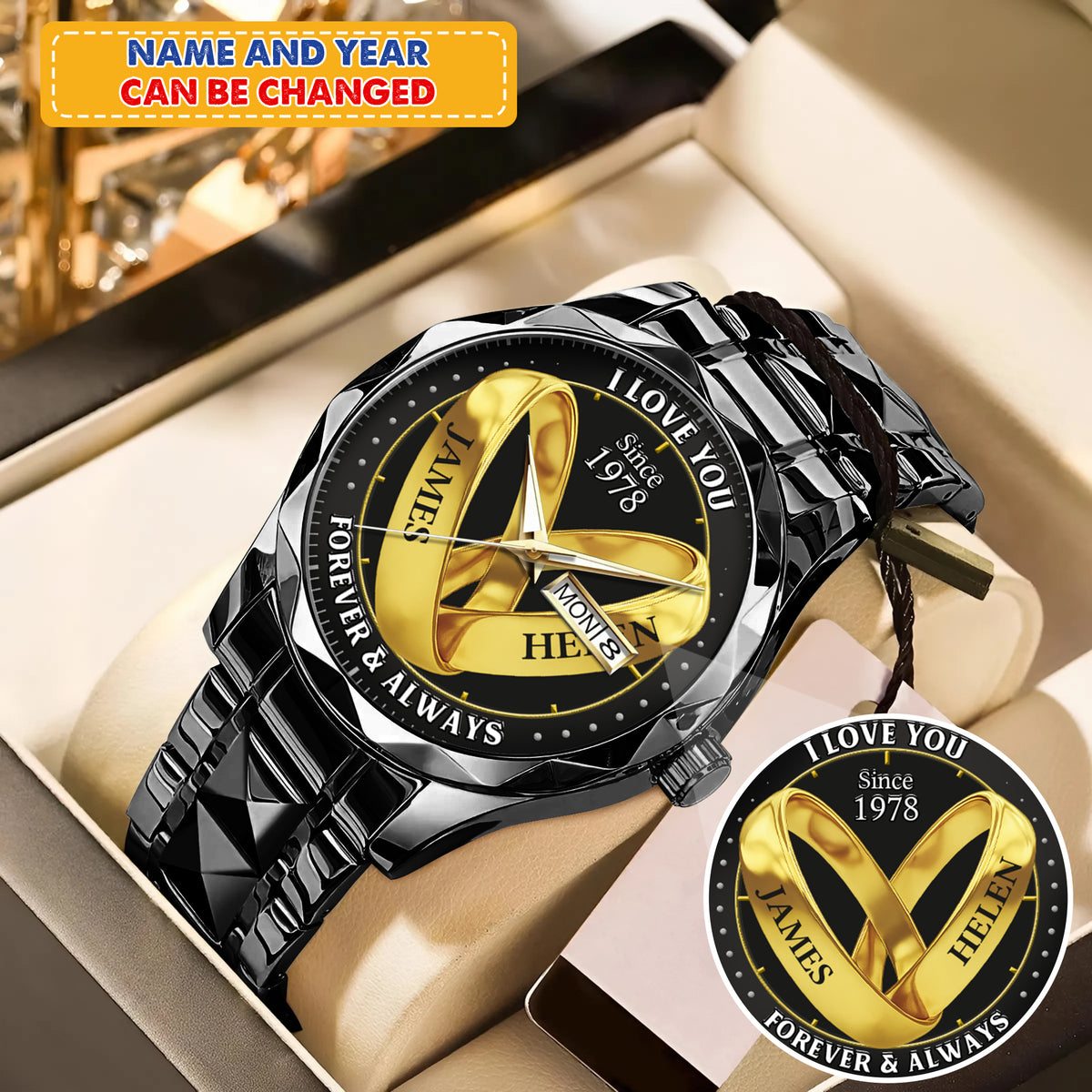 Personalized Wedding Rings Photo Keepsake Memory Watches