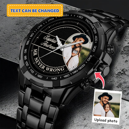 Personalized Heart Couple Photo Keepsake Watches