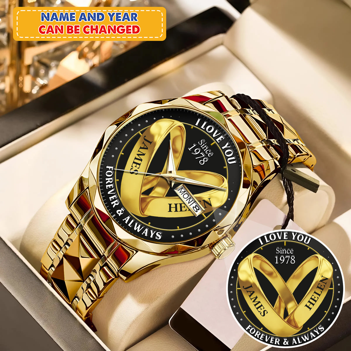 Personalized Wedding Rings Photo Keepsake Memory Watches