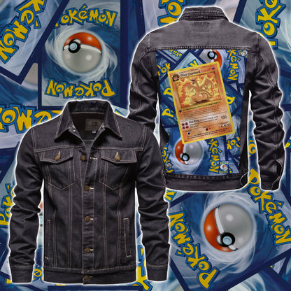 PKM Thicc Charizard Custom Lightweight Denim Jacket